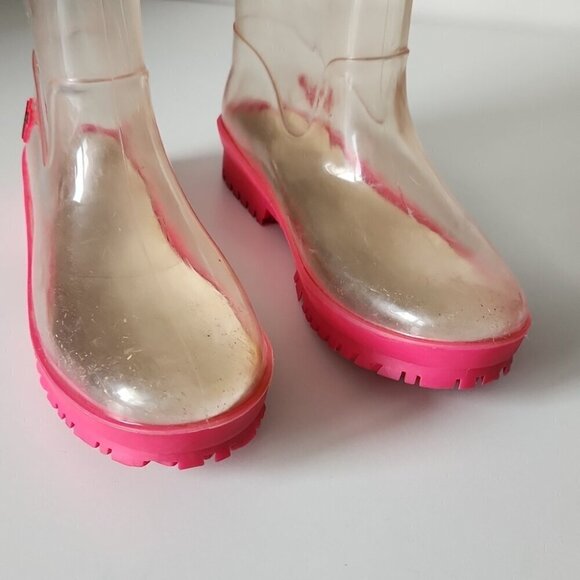 AMERICAN GIRL | Wellie Wishers Peek A Boo Wellies Clear Rain Boots sz 1/2 - Picture 3 of 7